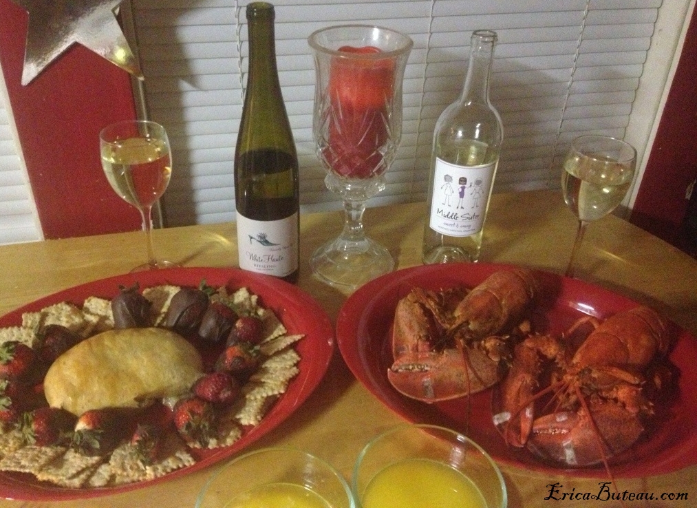 wine and lobster