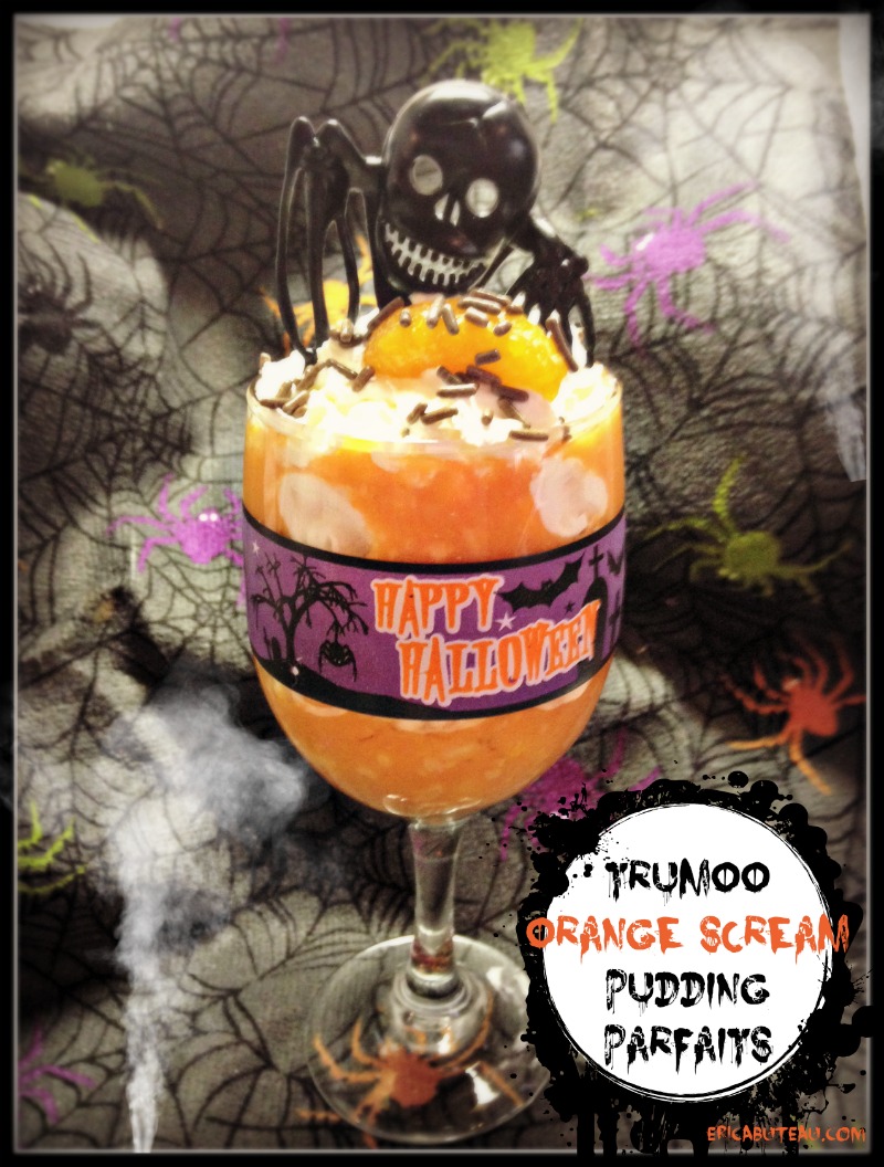 orange scream halloween pudding parfait