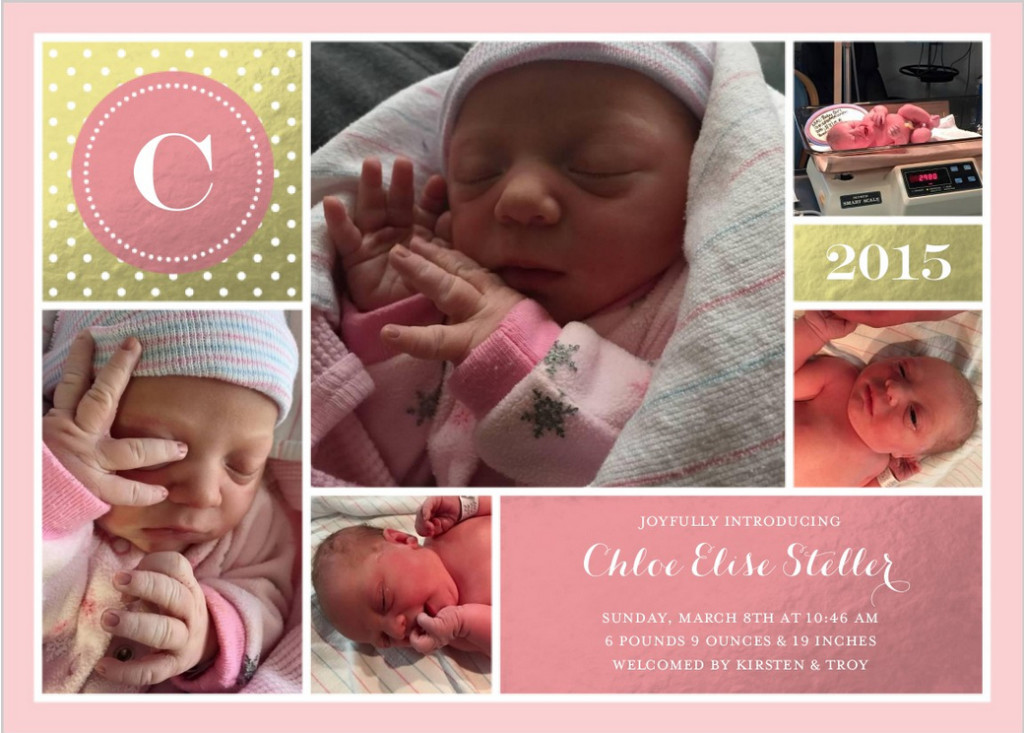 chloe birth announcement