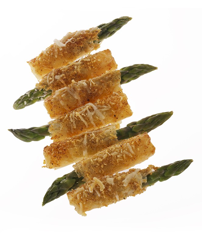 Crispy asiago asparagus