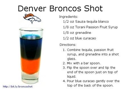 denver broncos tequila shot