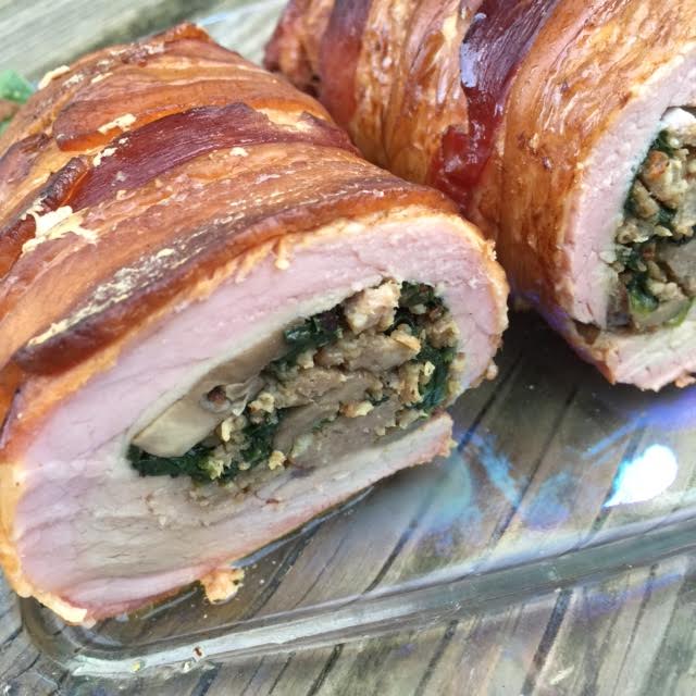 smoked stuffed pork loin