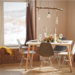 A brightly lit breakfast nook, newly spruced up.