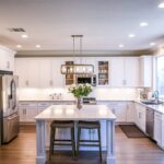 white wooden cupboards