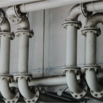 A bunch of plumbing pipes.