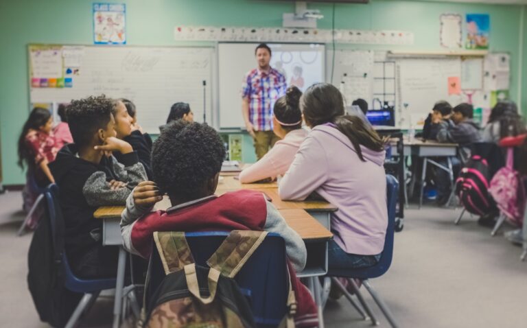 An example of a high school classroom.