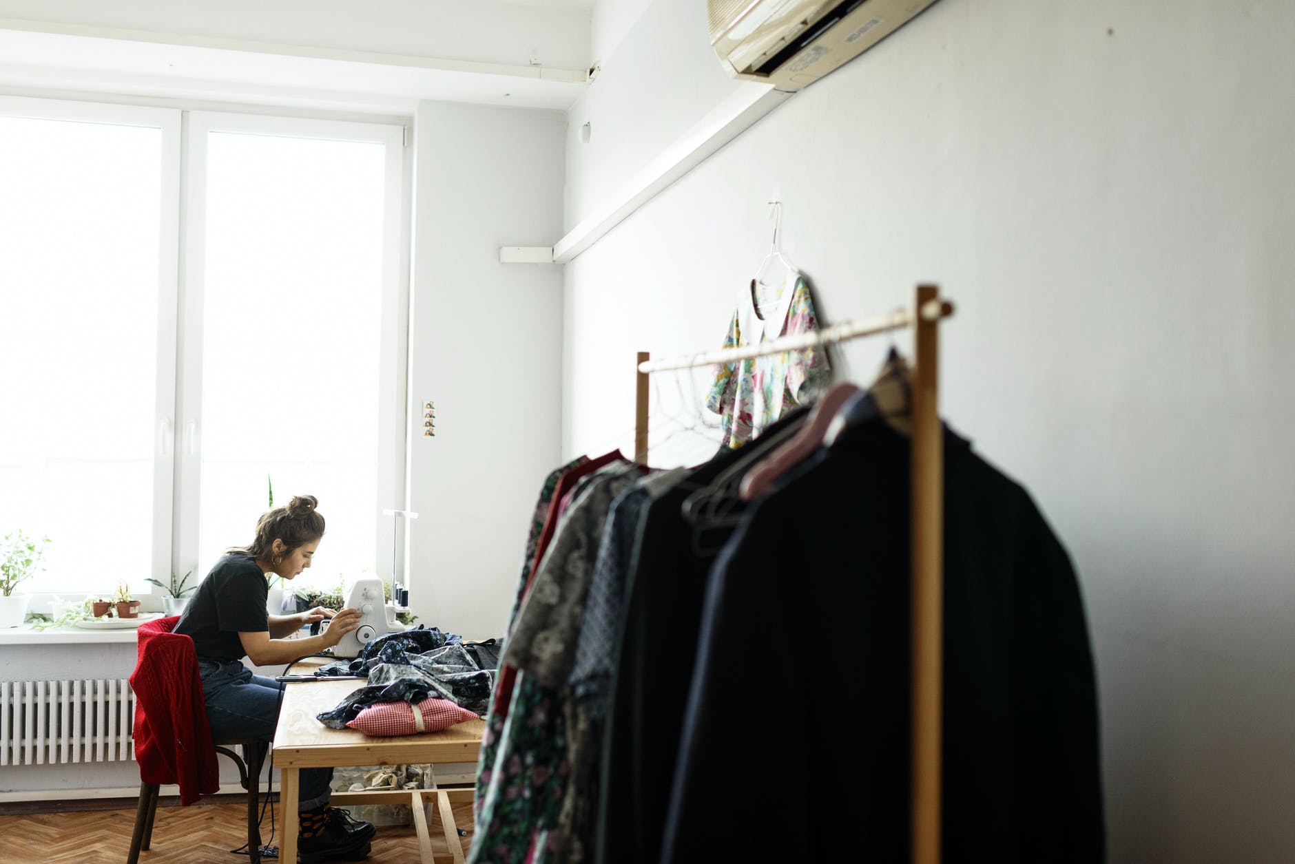 woman sewing