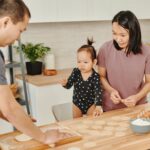 asian family preparing food together