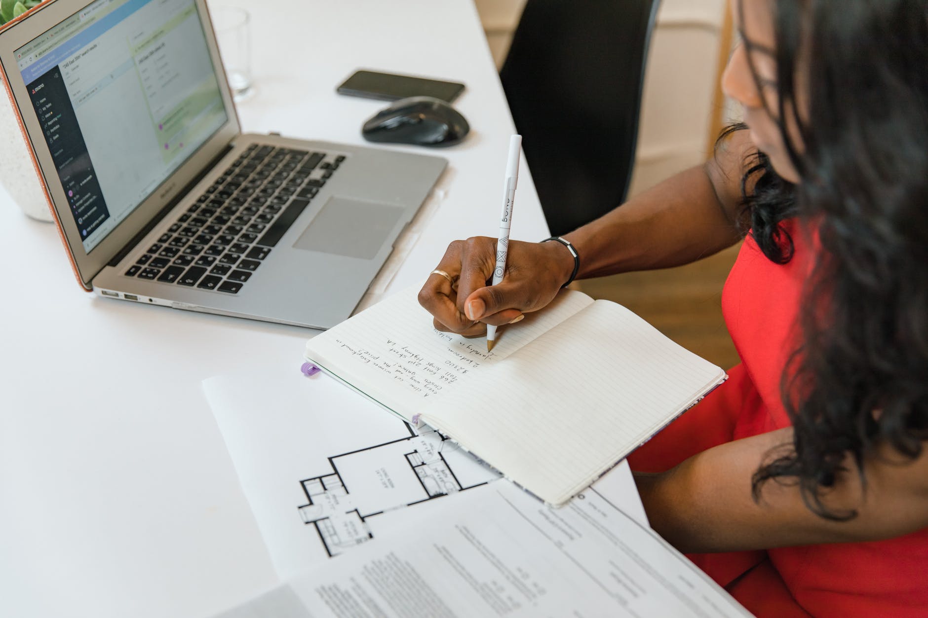 woman in office working