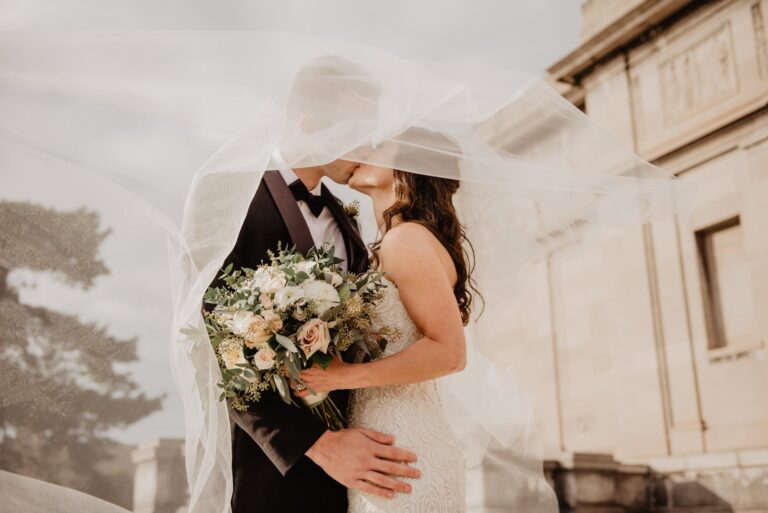 man and woman kissing