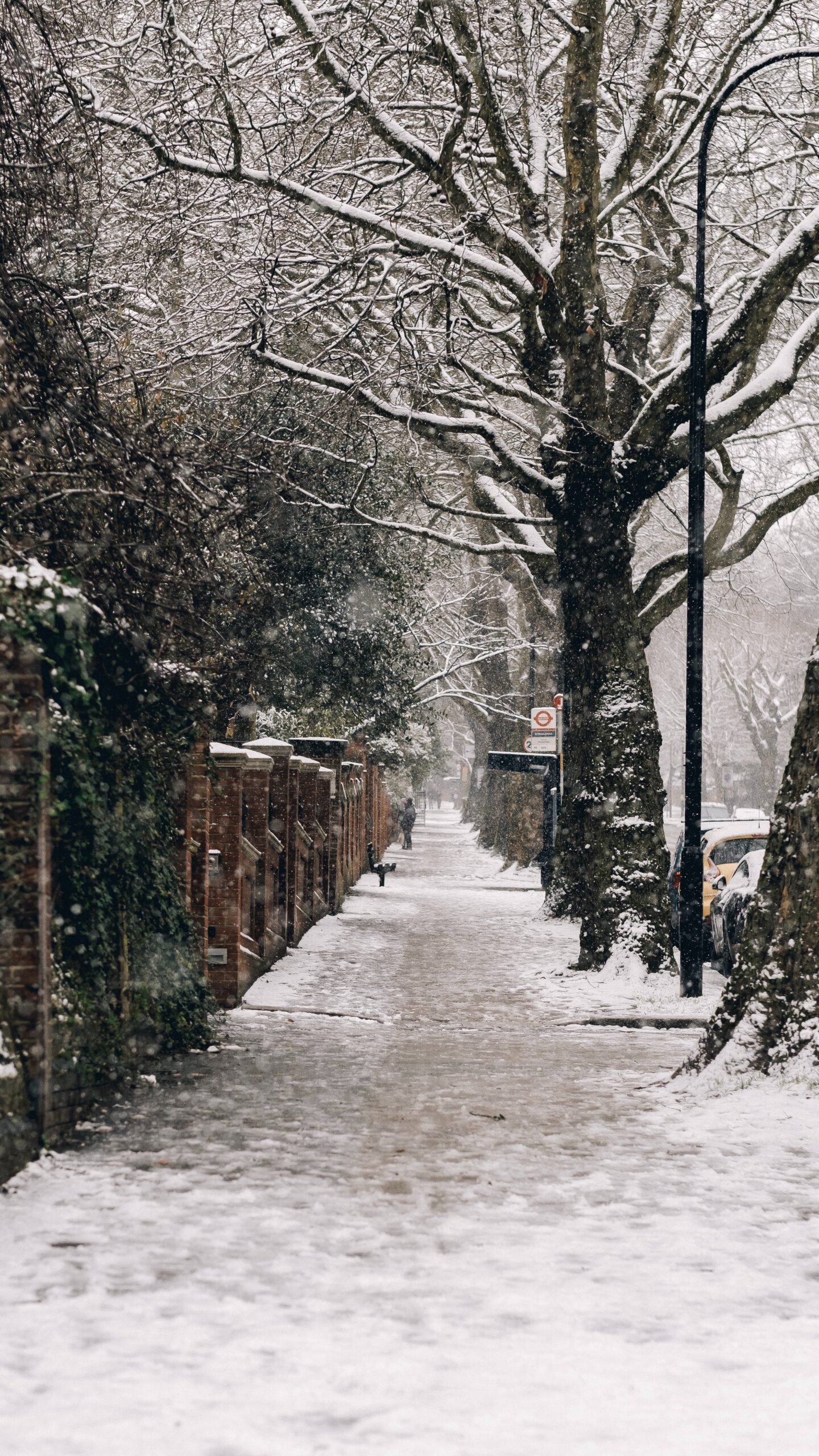 A wintry sidewalk can be beautiful, but also very dangerous if we let our minds wander