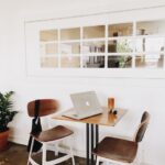 A laptop on a desk