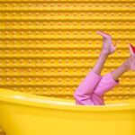 yellow steel bathtub