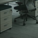 black rolling chair inside the office