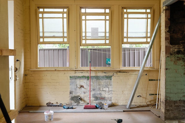 The interior of a house being renovated