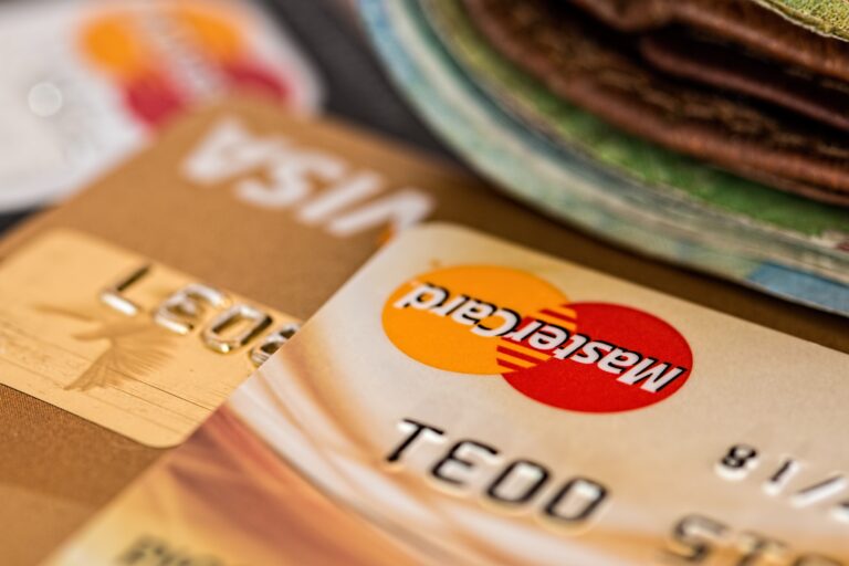 Close-up shot of credit cards.