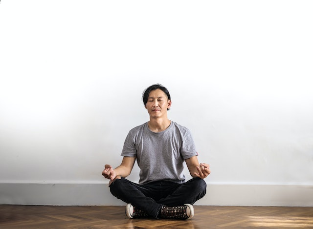 A person meditating