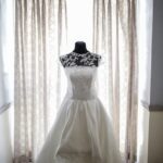 A wedding dress on a mannequin
