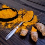 close up shot of turmeric powder