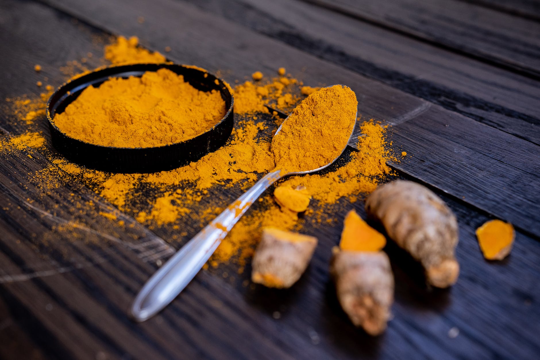 close up shot of turmeric powder