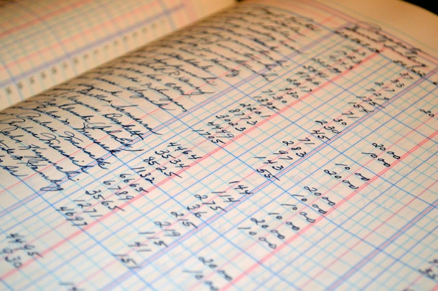 An accounting ledger