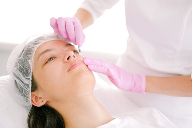 Person getting a cosmetic procedure